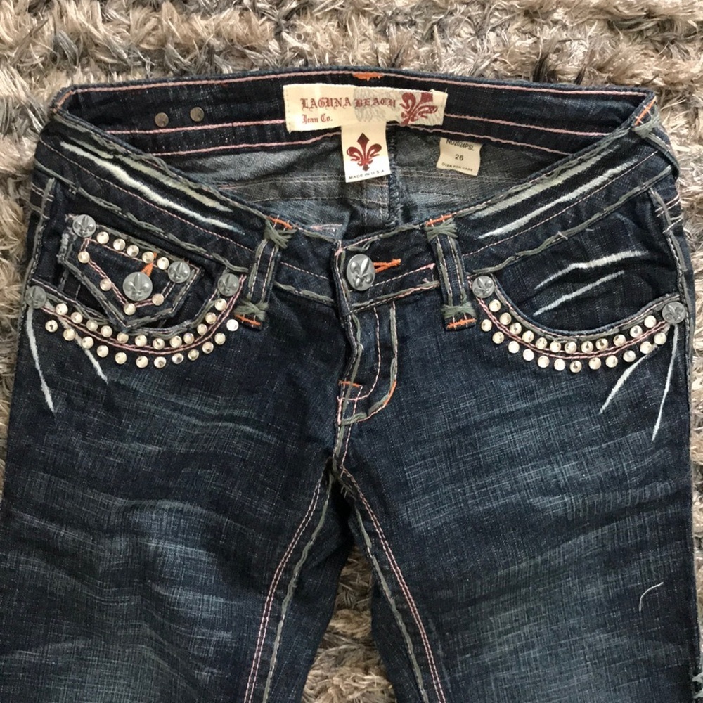Laguna Beach Jeans with Jewels Embellishment Size 26 - Picture 2 of 10